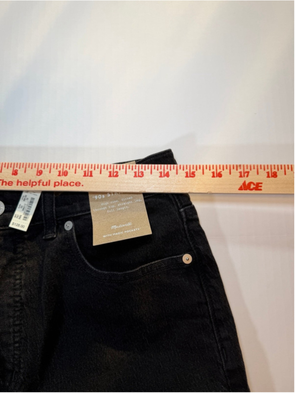 Madewell The ’90s Straight Jeans Women’s 29 Black Denim High Rise NWT - Picture 7 of 7